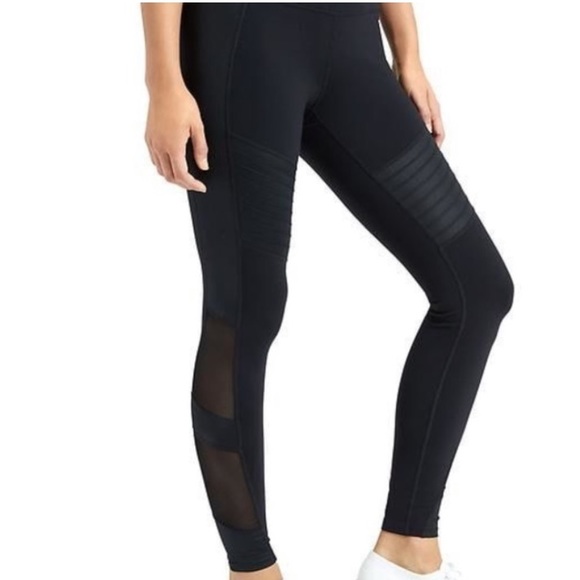 Athleta Pants - Athleta High Waisted Gleam Moto Mesh Leggings